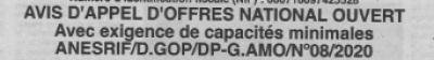 Avis d'appels d'offres