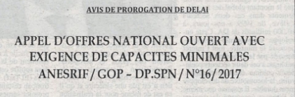 avis de prorogation de delai