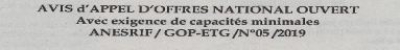 Avis d'appels d'offres