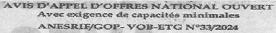 Avis d'appels d'offres