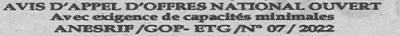 Avis d'appels d'offres