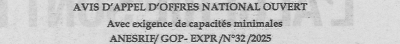 Avis d'appels d'offres
