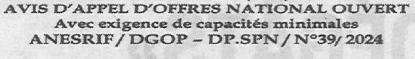 Avis d'appels d'offres