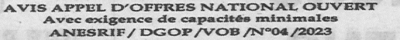 Avis d'appels d'offres