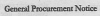 General Procurement Notice