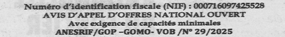 Avis d'appels d'offres