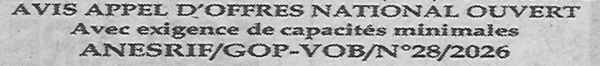 Avis d'appels d'offres