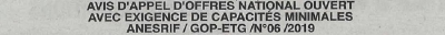 Avis d'appels d'offres