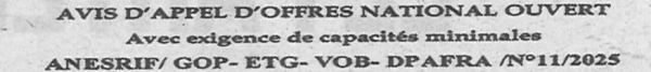 Avis d'appels d'offres