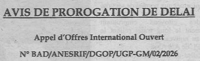 Avis de prorogation de d&eacute;lai
