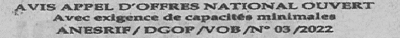 Avis d'appels d'offres