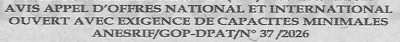 Avis d'appels d'offres National et International