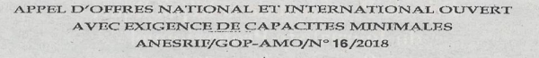 Avis d'appel d'offres