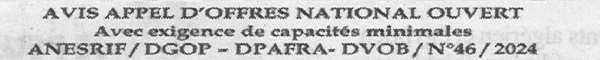 Avis d'appels d'offres