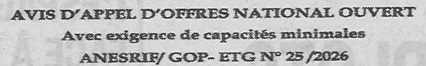 Avis d'appels d'offres
