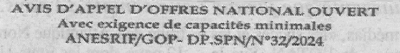 Avis d'appels d'offres