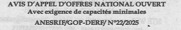 Avis d'appels d'offres