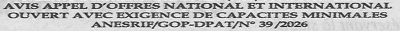Avis d'appels d'offres National et International