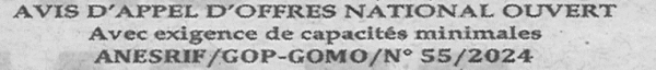 Avis d'appels d'offres