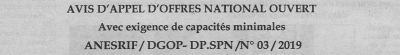 Avis d'appels d'offres