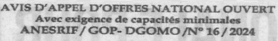 Avis d'appels d'offres