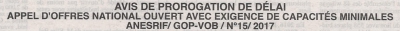Avis de prorogation de d&eacute;lai